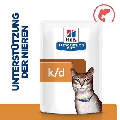 Hill's Prescription Diet K/D Kidney Care Nassfutter für Katzen mit Lachs (Beutel)