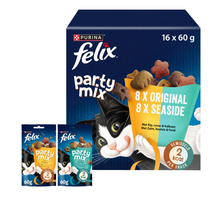 Felix Party Mix Original / Seaside kattensnoep 60g