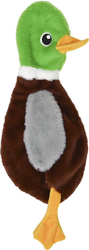 Jack & Vanilla Flatties eend pluchen hondenspeelgoed