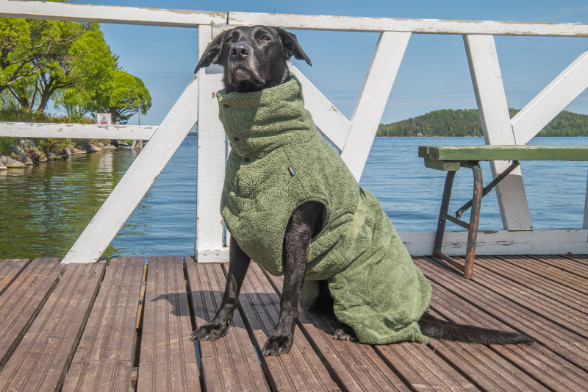 Rukka - Medea x Bathrobe badjas olijfgroen voor de hond
