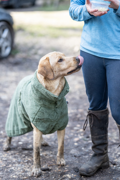 Rukka - Medea x Bathrobe badjas olijfgroen voor de hond