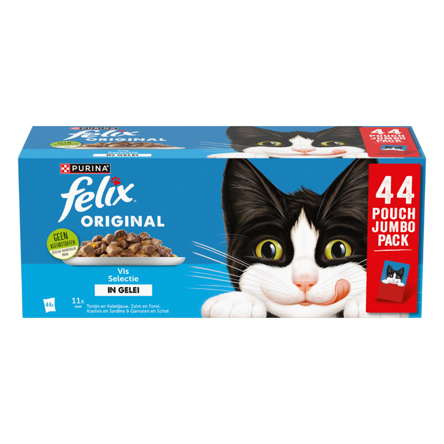 Felix Original Vis Selectie in gelei natvoer kat (jumbopack)