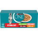 Purina One Adult Sterilcat Mix mit Rind, Truthahn, Huhn und Lachs Nassfutter für Katzen (Multipack)