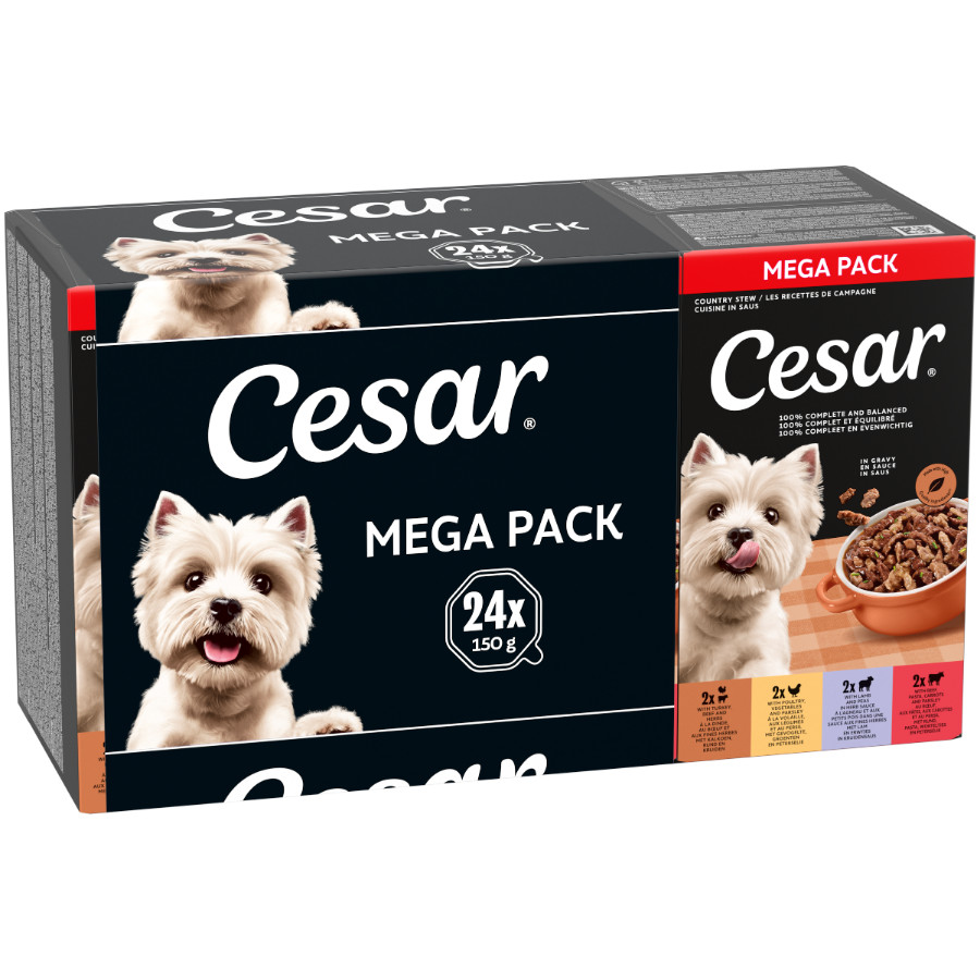 Cesar Cuisine in saus multipack natvoer hond alukuipjes (150 g)