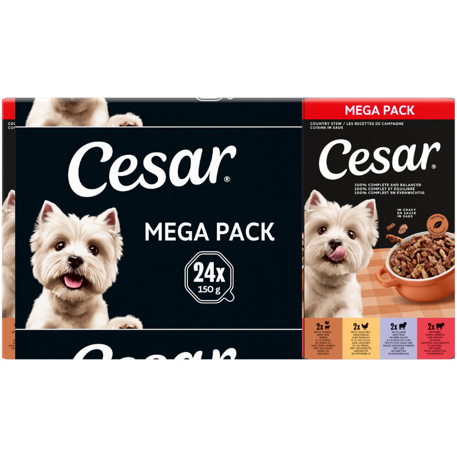 Cesar Cuisine in saus multipack natvoer hond alukuipjes (150 g)