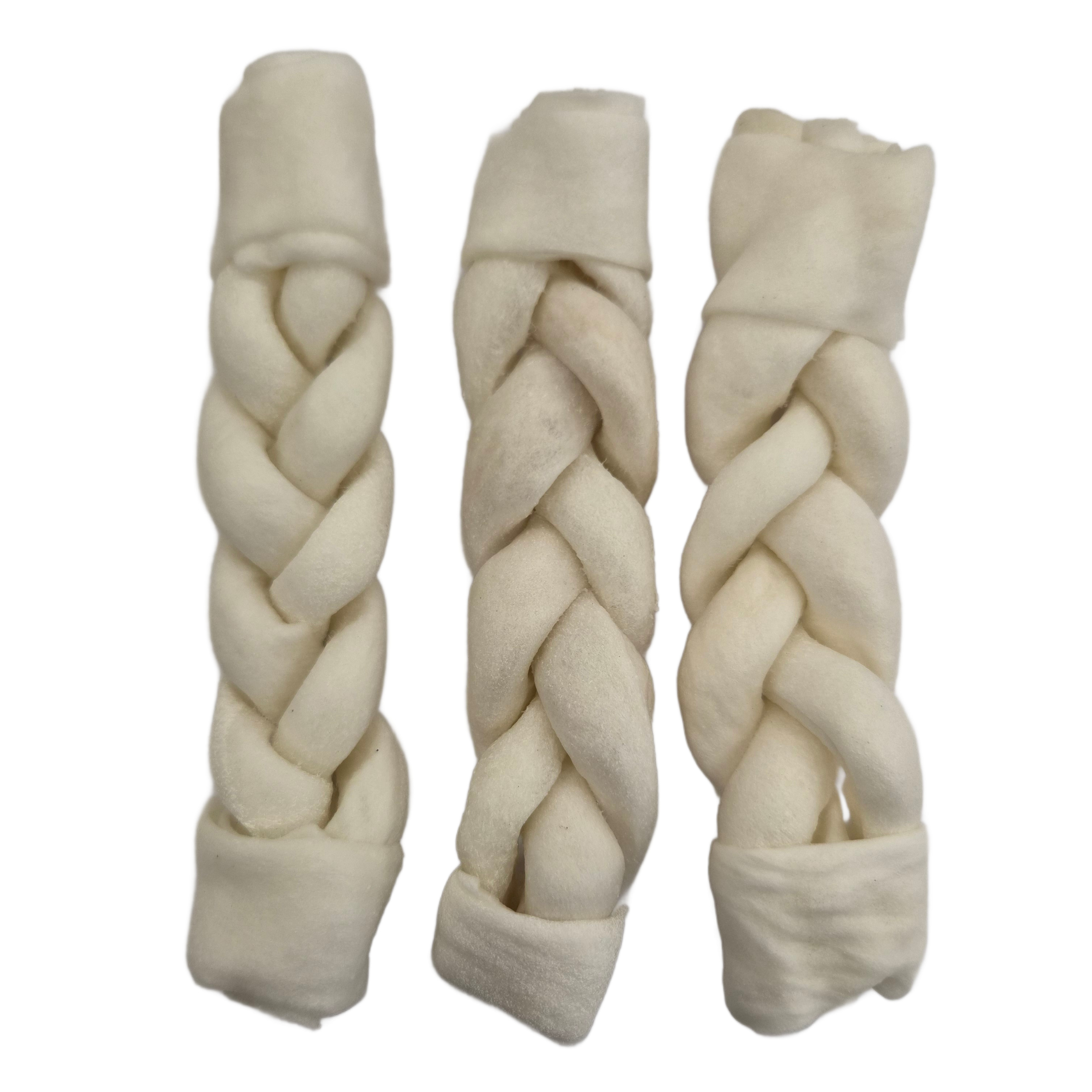 Brekz Dental Rawhide - gevlochten staaf 20 cm kauwsnack hond