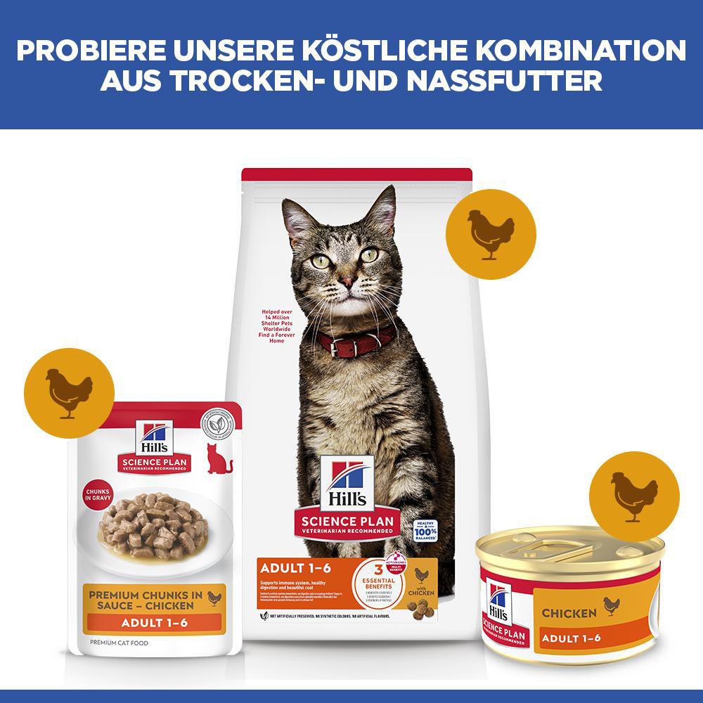 Hill's Adult mit Huhn Katzen-Nassfutter (Mousse, Dose)