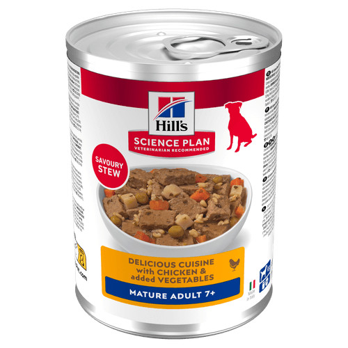 Hill's Mature Adult mit Huhn und Gemüse Hunde-Nassfutter (Eintopf, Dosen)