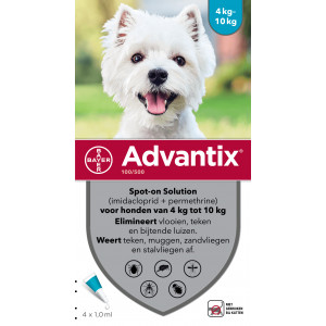 Afbeelding Advantix 100/500 voor honden van 4 tot 10 kg 4 pipetten door Brekz.nl