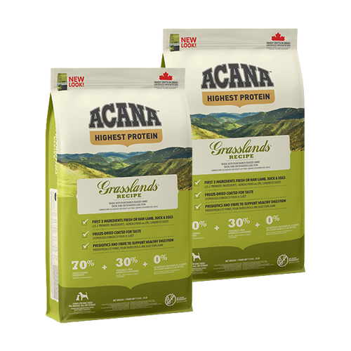 Afbeelding van 2 x 11,4 kg Acana Highest Protein Grasslands hondenvoer