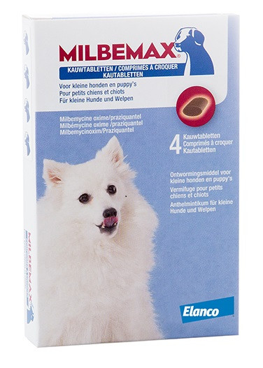 Milbemax kauwtabletten kleine honden en puppies 16 tabletten