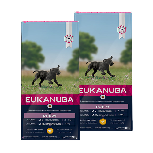 Afbeelding Eukanuba Growing Puppy Large Breed kip hondenvoer 15 kg door Brekz.nl