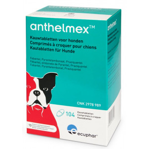 Anthelmex Kauwtabletten voor honden 104 tabletten