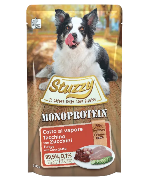 Afbeelding Stuzzy Dog Grain Free Monoprotein kalkoen met courgette nat hondenvoer 150 gr. 4 x (12 x 150 gram) door Brekz.nl