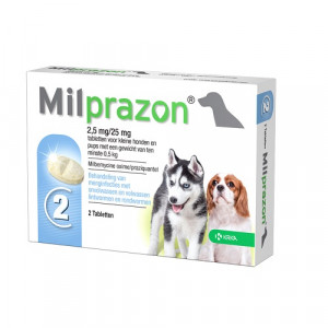 Afbeelding Milprazon kleine hond (2,5 mg) - 2 tabletten door Brekz.nl