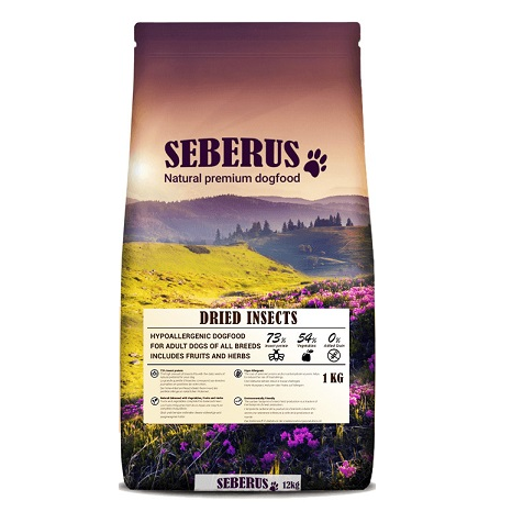 Afbeelding Seberus Dried Insects - duurzamer graanvrij hondenvoer 1 kg door Brekz.nl