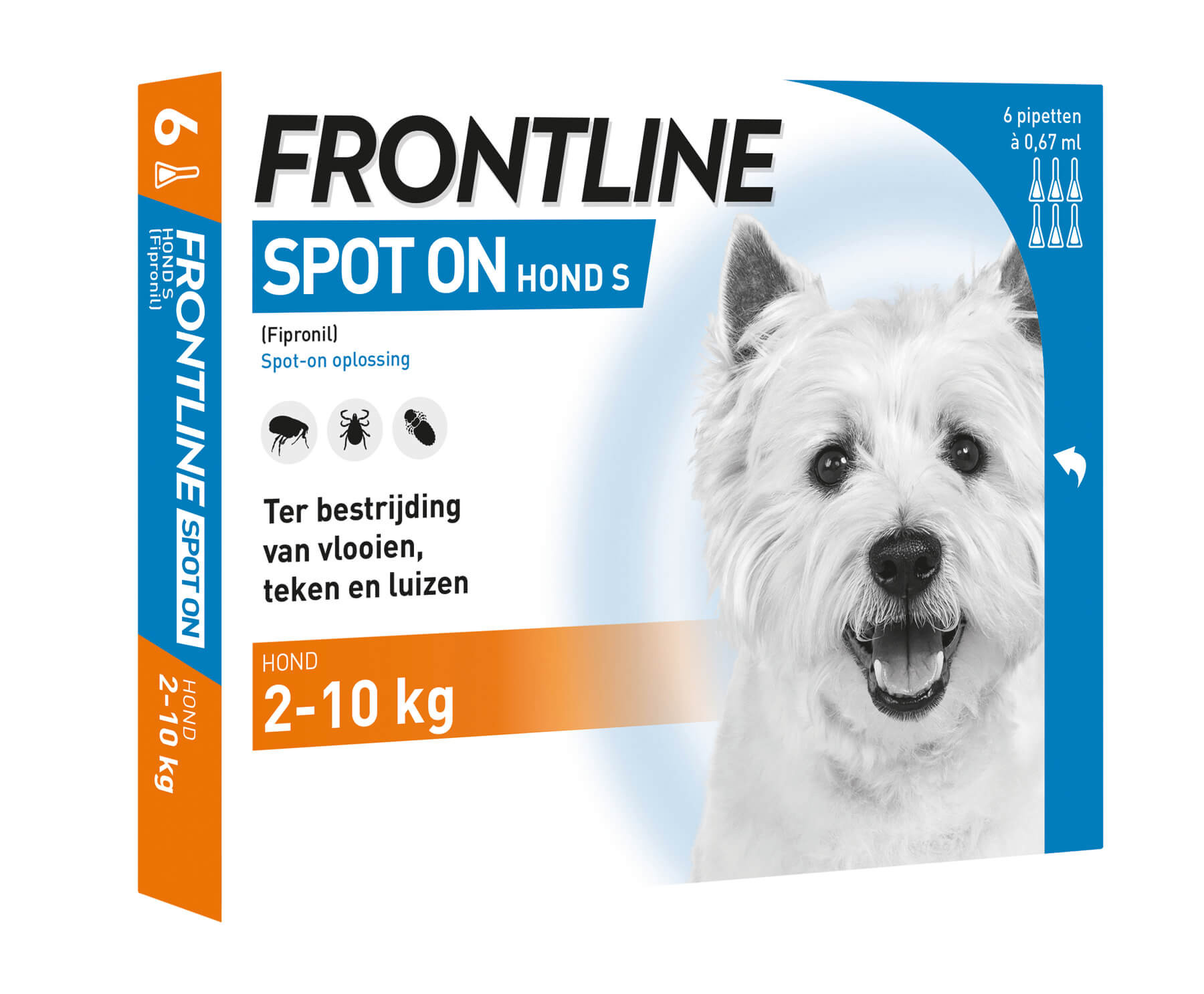 Afbeelding Frontline Spot on Hond S 4 pipetten door Brekz.nl