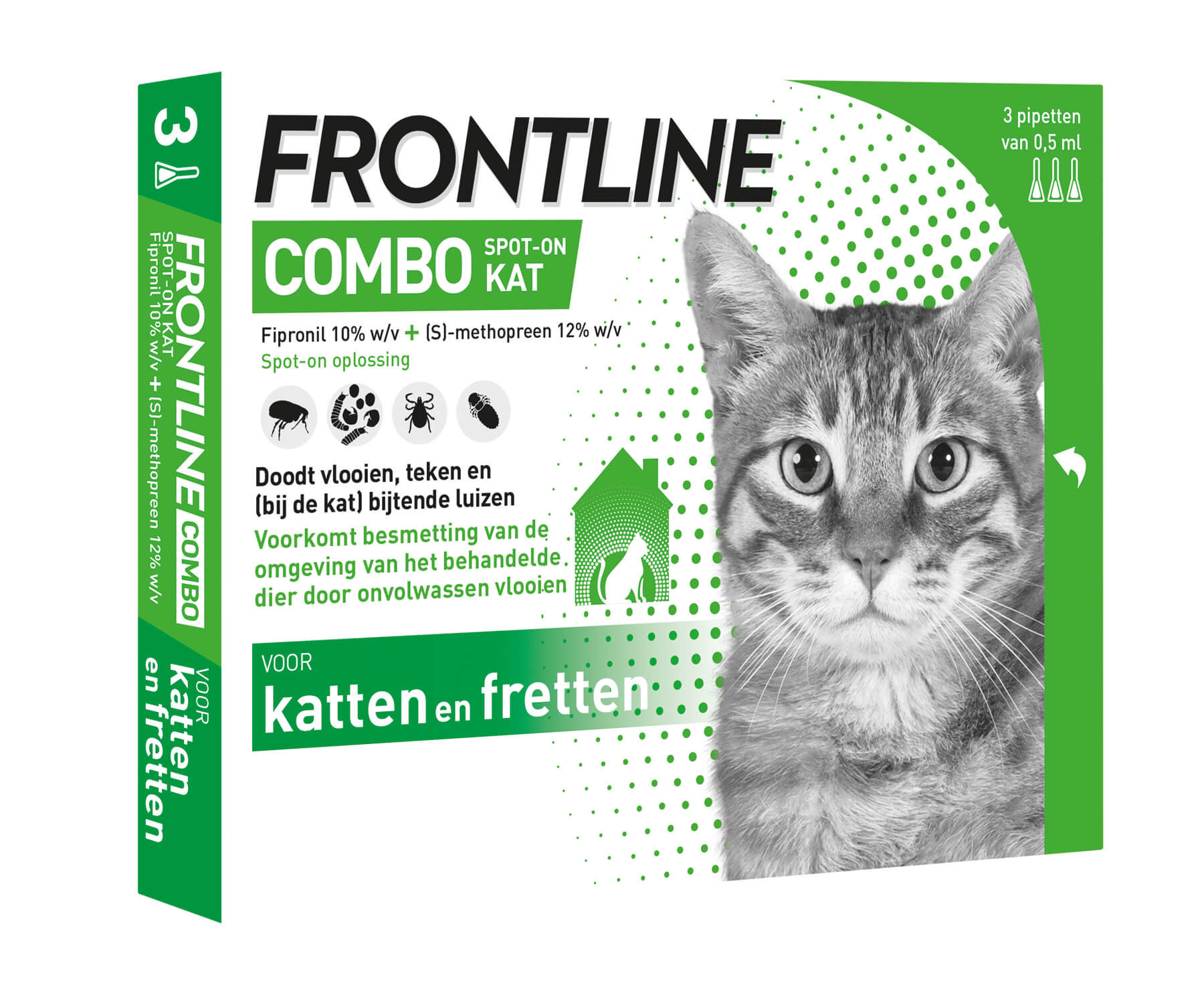 Afbeelding Frontline Combo Spot on Kat 6 pipetten door Brekz.nl