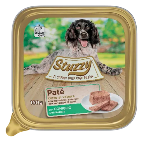 Afbeelding Stuzzy Paté met konijn hondenvoer 150 gr. 1 tray (22 x 150 gram) door Brekz.nl