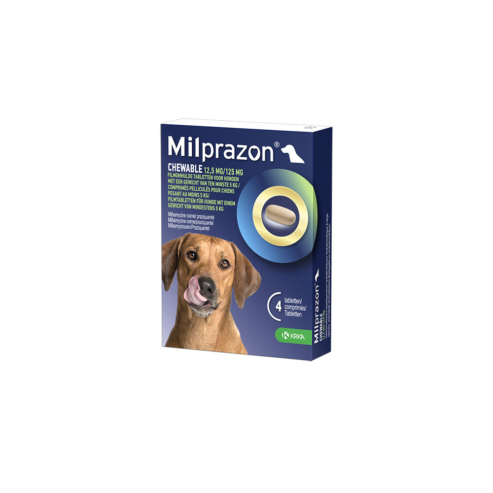 Milprazon Chewable Entwurmungstabletten Hund 5+ kg (12,5 mg/ 125 mg) 2 Tabletten