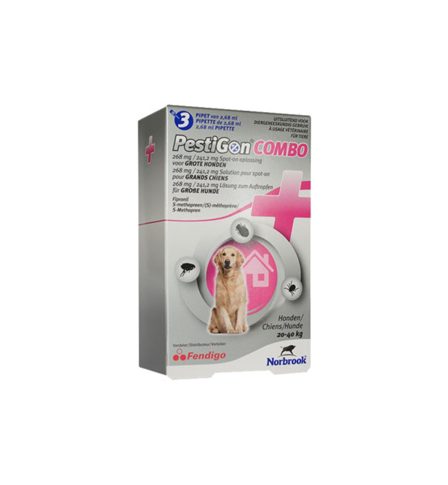 Afbeelding Pestigon Combo Spot-on Hond L (20-40kg) - 3 pipetten door Brekz.nl