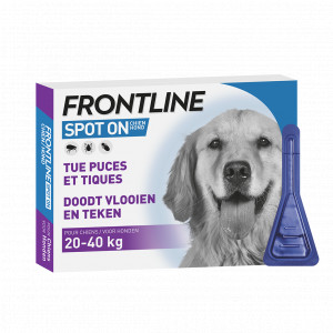 Frontline Spot On pour chien 20 - 40 kg / L 2 x 3 pipettes