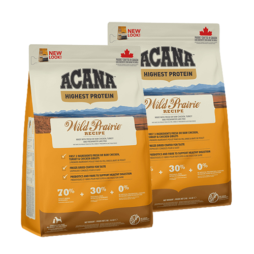 Afbeelding van 2 x 11,4 kg Acana Highest Protein Wild Prairie hondenvoer