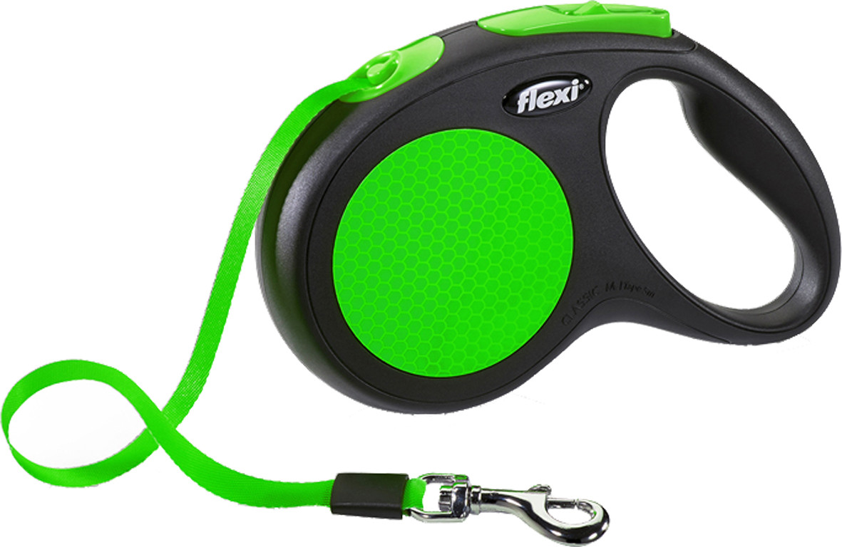 Afbeelding Flexi New Neon Special Edition 5m - Hondenriem - Zwart Groen door Brekz.nl