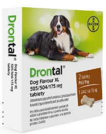 Afbeelding Drontal Large Dog Flavour ontwormingsmiddel 2 Tabletten door Brekz.nl