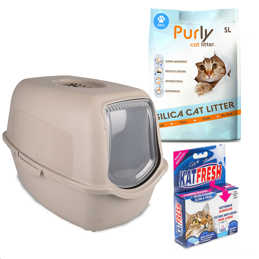 Afbeelding Kattentoilet Lexie 56x39x39,5cm Grijs door Brekz.nl
