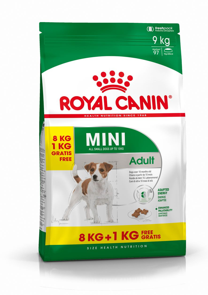 Afbeelding Royal Canin Mini adult hondenvoer 8 kg + 1 kg door Brekz.nl