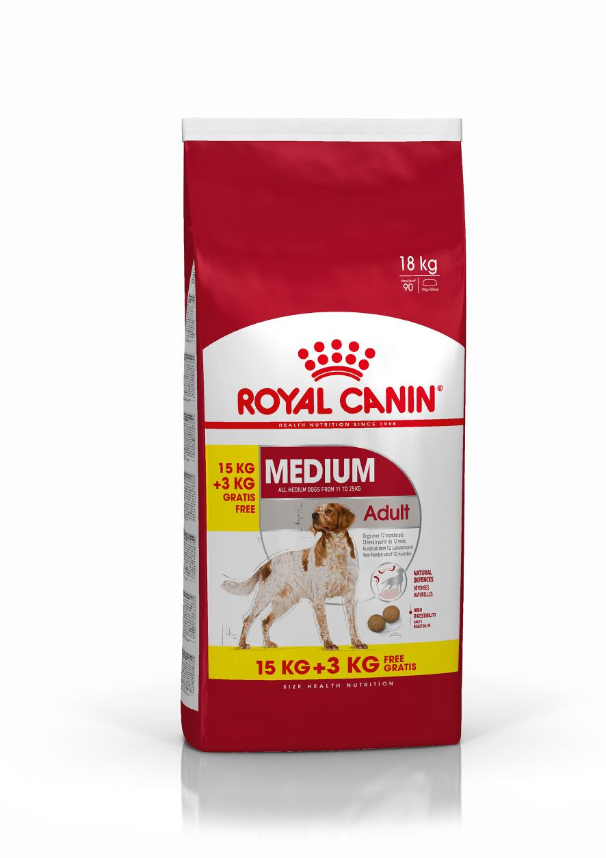 Royal Canin Medium Adult hondenvoer 15 + 3 kg gratis