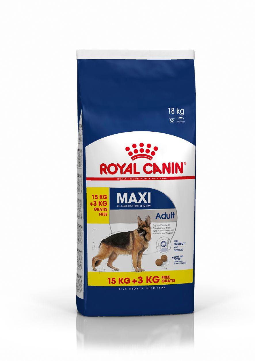 Royal Canin Maxi adult hondenvoer 15 + 3 kg gratis