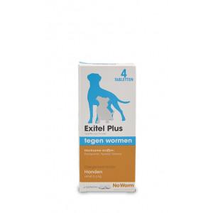 No Worm Exitel Plus voor honden vanaf 0,5 kg 4 tabletten