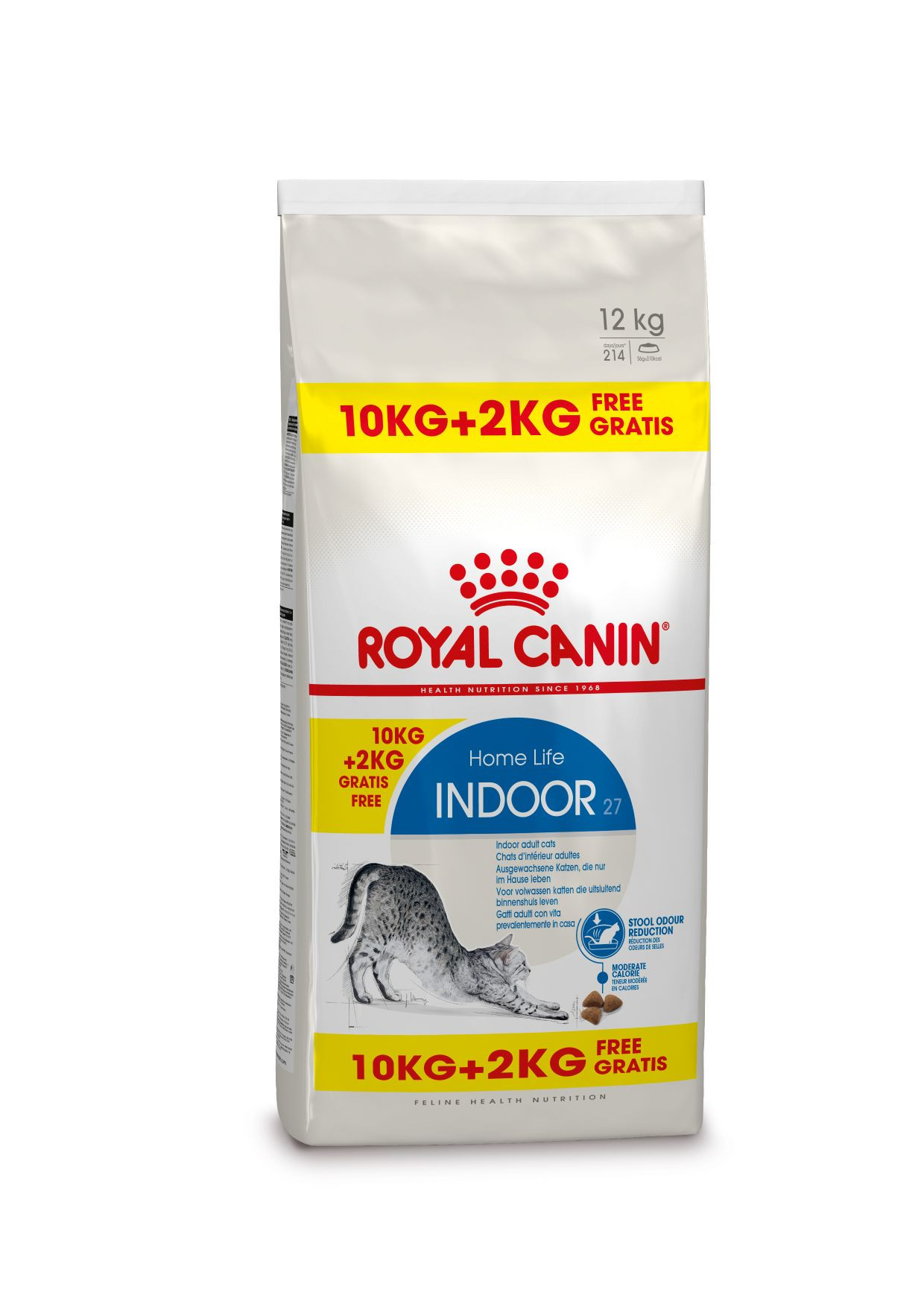 Afbeelding Royal Canin Indoor 27 kattenvoer 10 + 2 kg door Brekz.nl