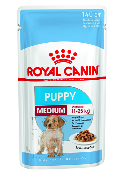 Afbeelding Royal Canin Medium Puppy natvoer 10 zakjes door Brekz.nl