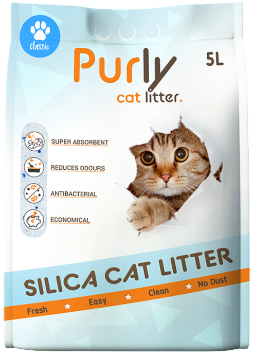 Afbeelding Purly silica kattengrit Classic 5 liter (2,2kg) door Brekz.nl