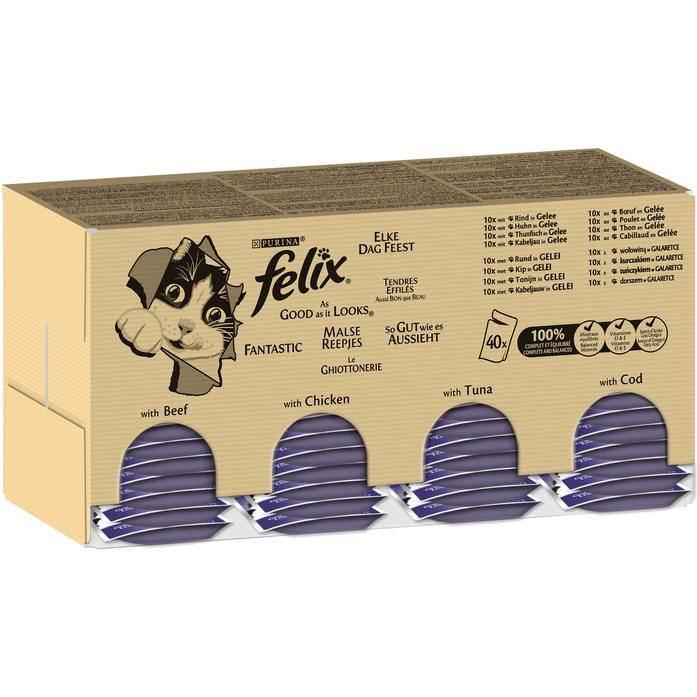 Afbeelding Felix Elke Dag Feest 80-pack - 80x100 gr Per doos (80 stuks) door Brekz.nl