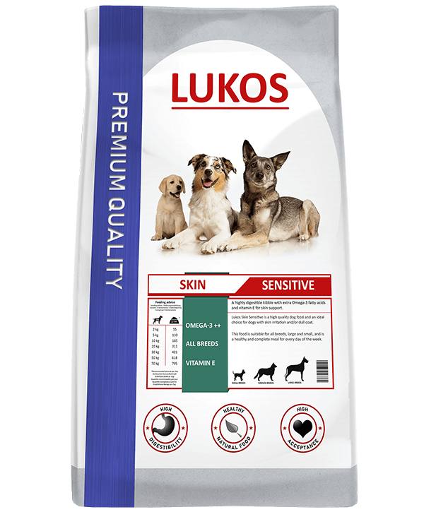 Afbeelding Lukos Skin Sensitive hondenvoer 12 kg + 12 kg Gratis door Brekz.nl