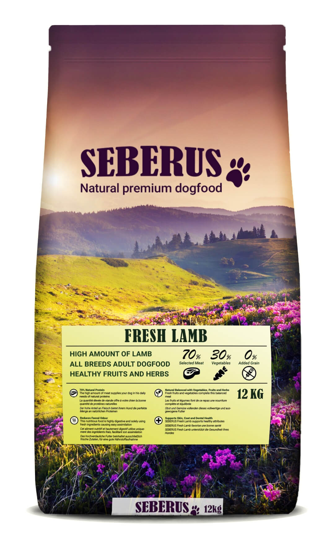 Afbeelding Seberus Fresh Lamb - natuurlijk graanvrij hondenvoer 1 kg door Brekz.nl